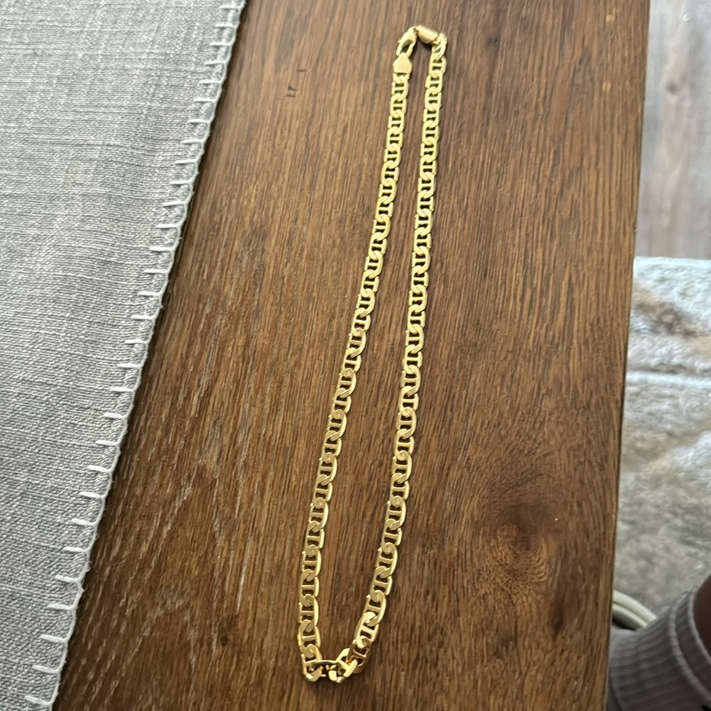 Gold long neck chain
